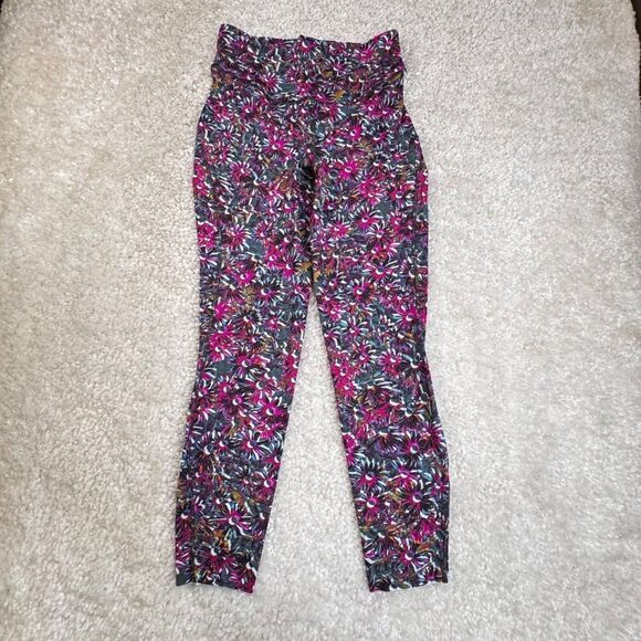 Lululemon Base Pace High Rise Floral Tight Legging Pink Purple - Picture 2 of 11
